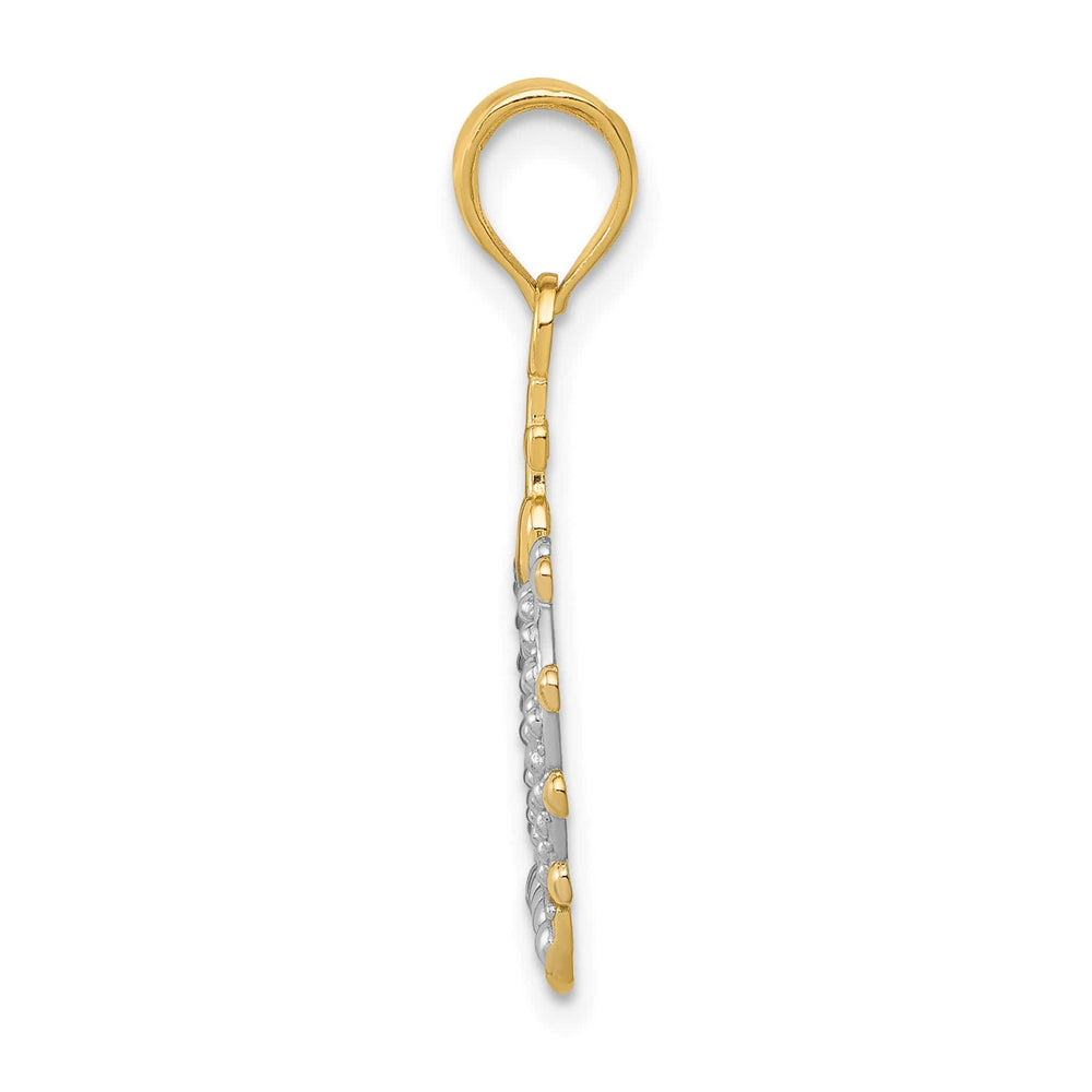 10K Yellow Gold Crown Pendant, Large
