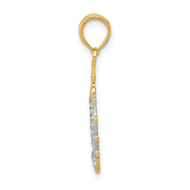 10K Yellow Gold Crown Pendant, Large
