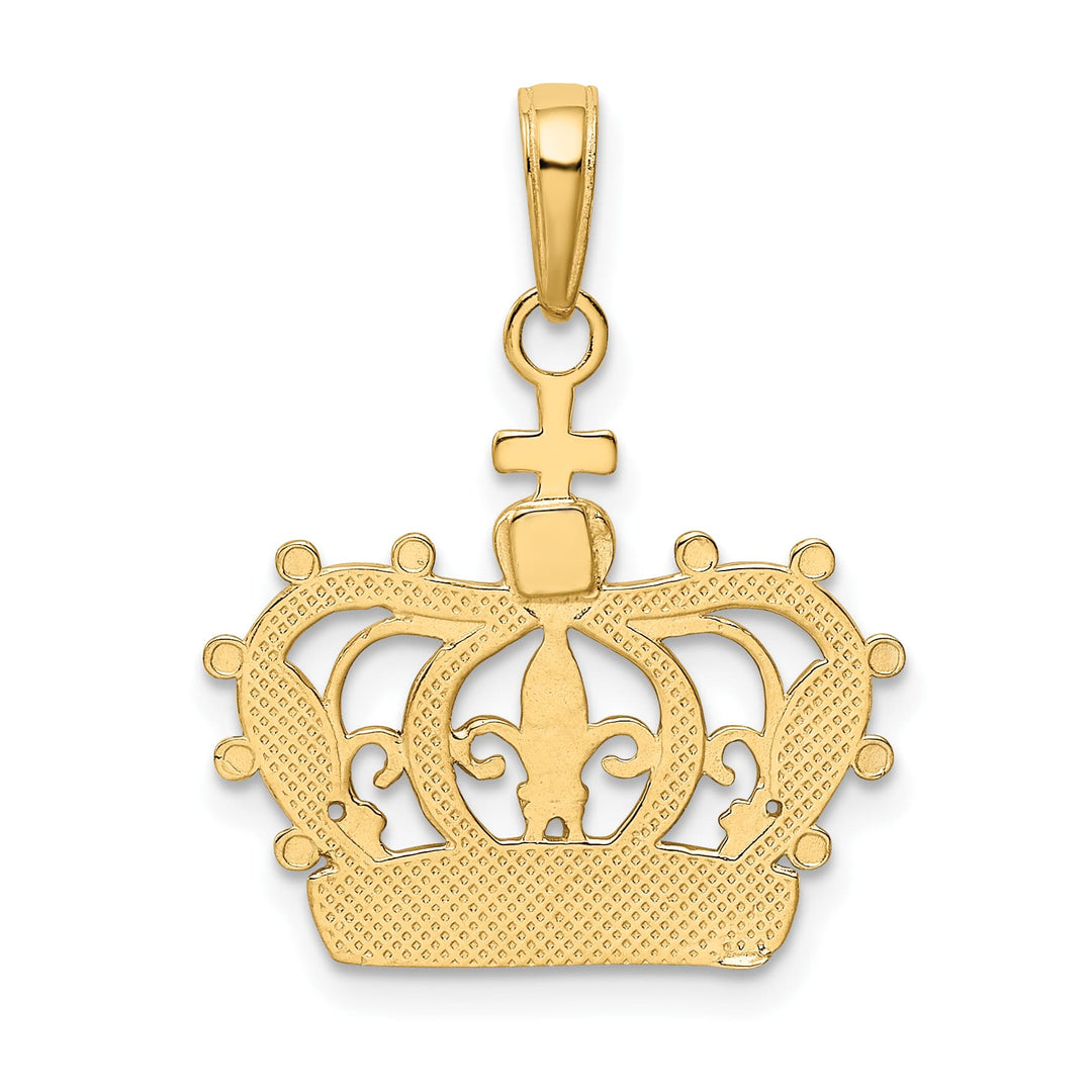 10K Yellow Gold Crown Pendant, Large