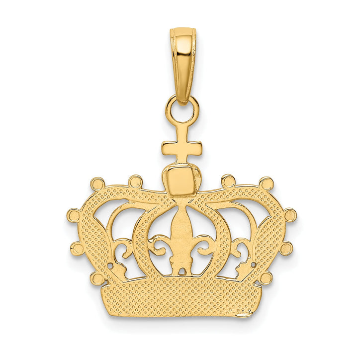 10K Yellow Gold Crown Pendant, Large