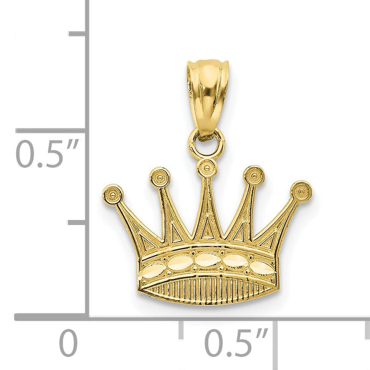 10K Yellow Gold Crown Pendant, Small