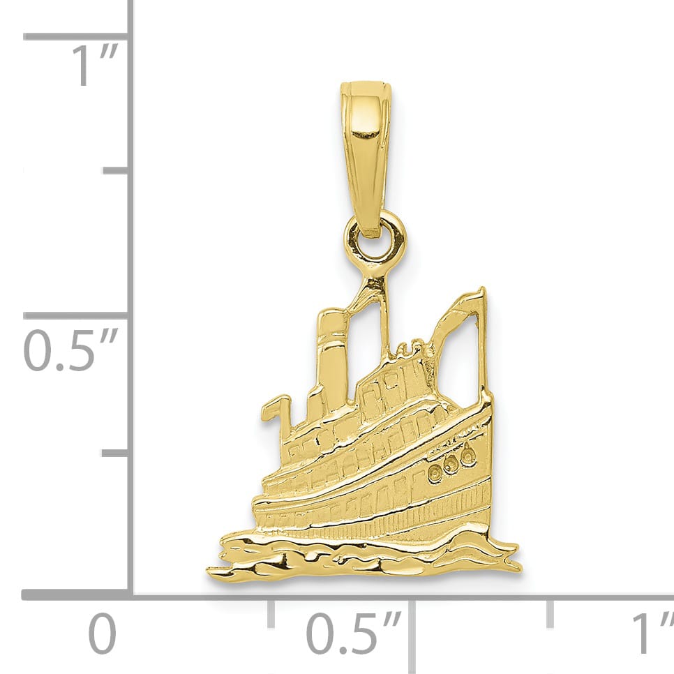 10K Yellow Gold Cruise Ship Pendant