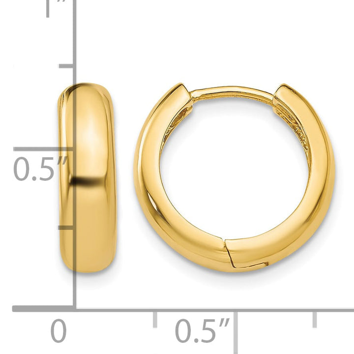 10k Yellow Gold Curved Hinged Hoop Earrings