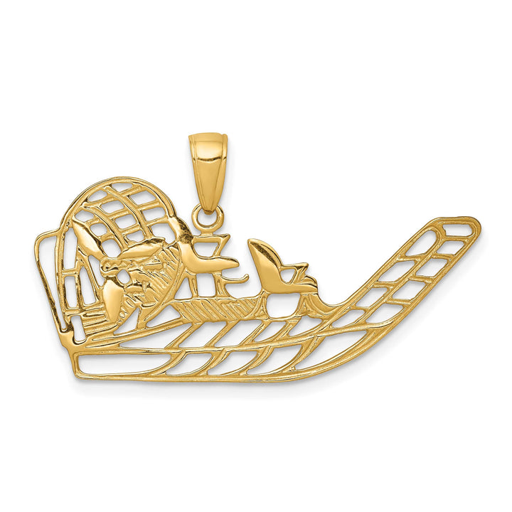 10K Yellow Gold Cut-out Air Boat Pendant