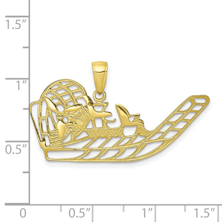 10K Yellow Gold Cut-out Air Boat Pendant