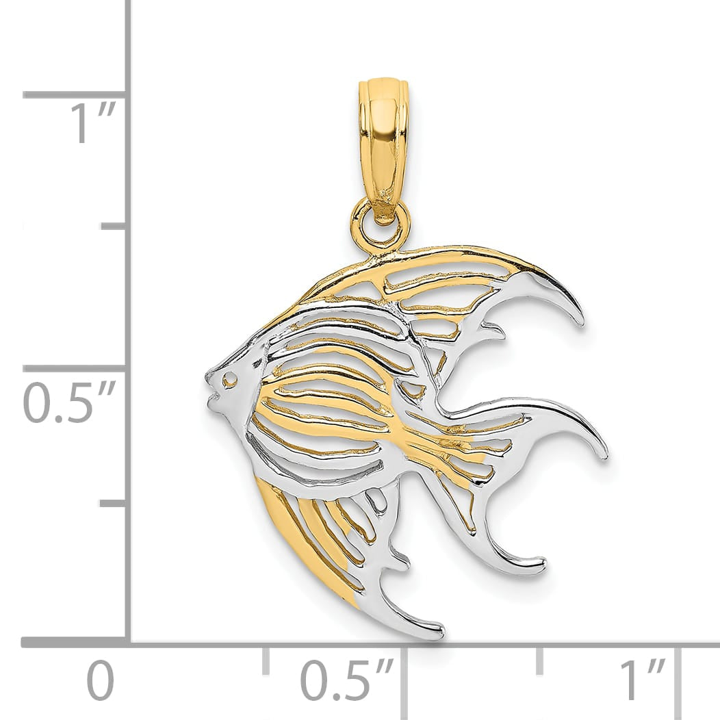 10K Yellow Gold Cut-Out Angelfish Charm, Small