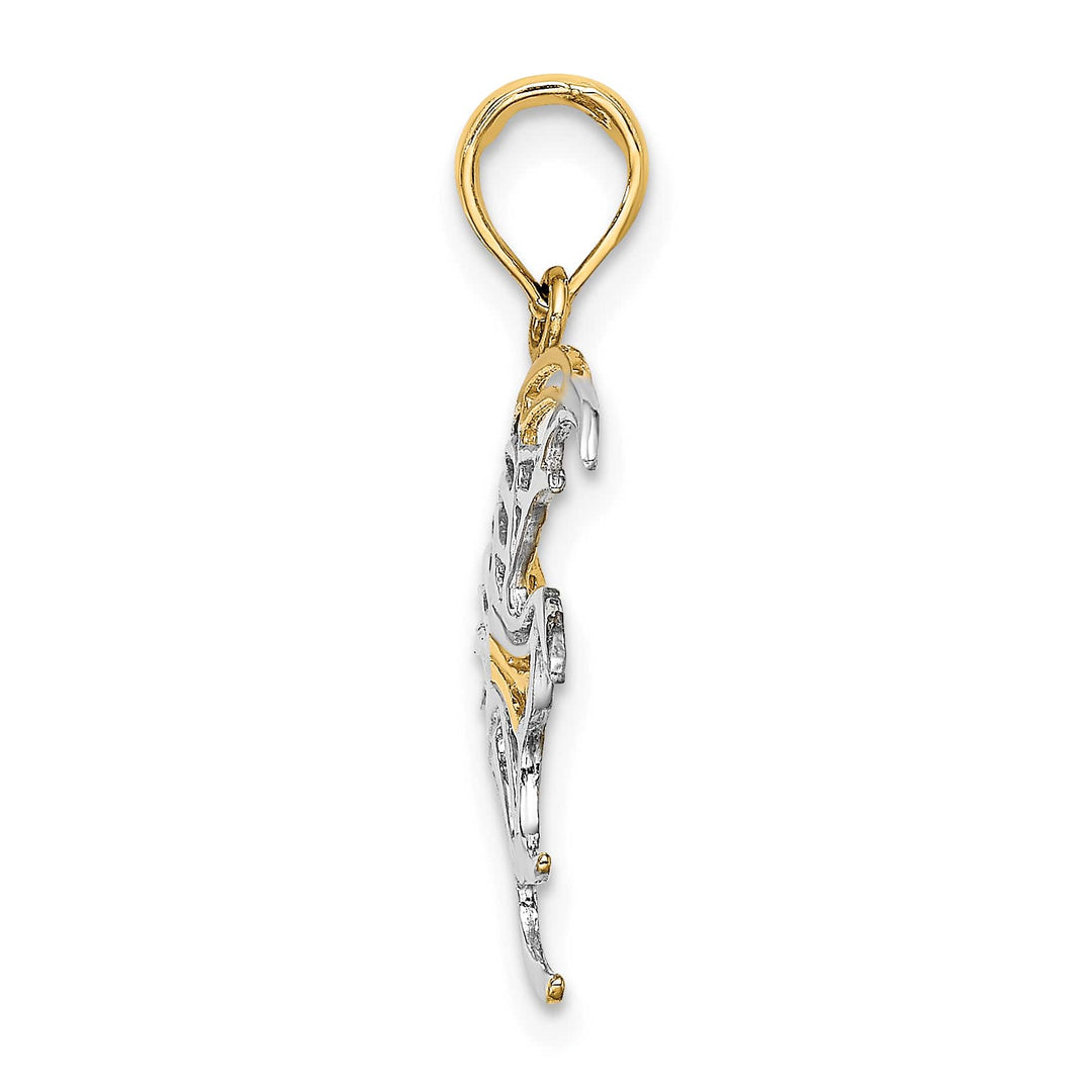 10K Yellow Gold Cut-Out Angelfish Charm, Small