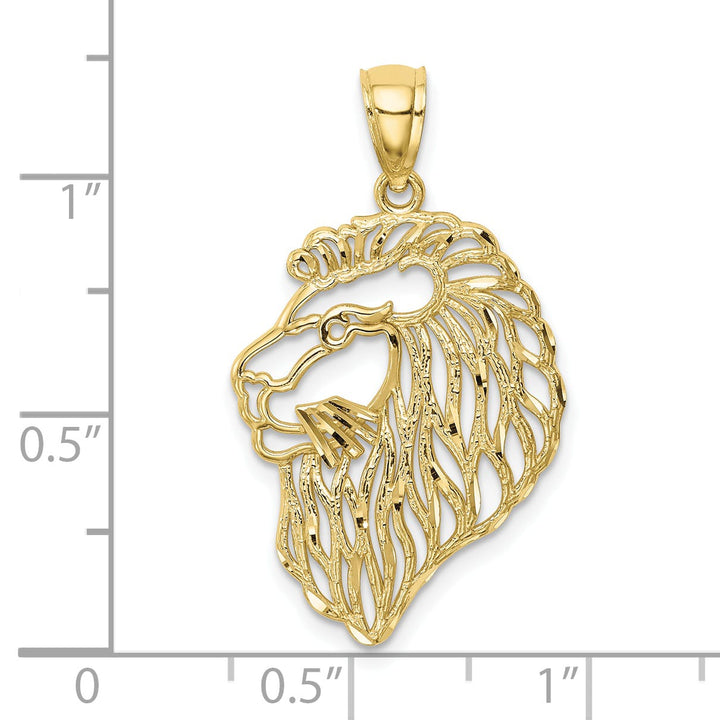 10K Yellow Gold Cut-out D.C. Lion Profile Pendant