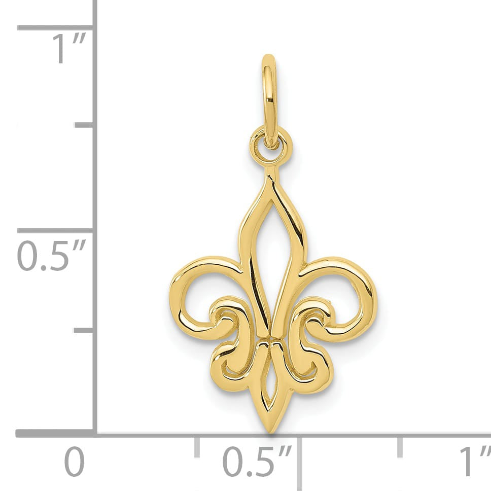 10K Yellow Gold Cut-out Fleur De Lis Charm