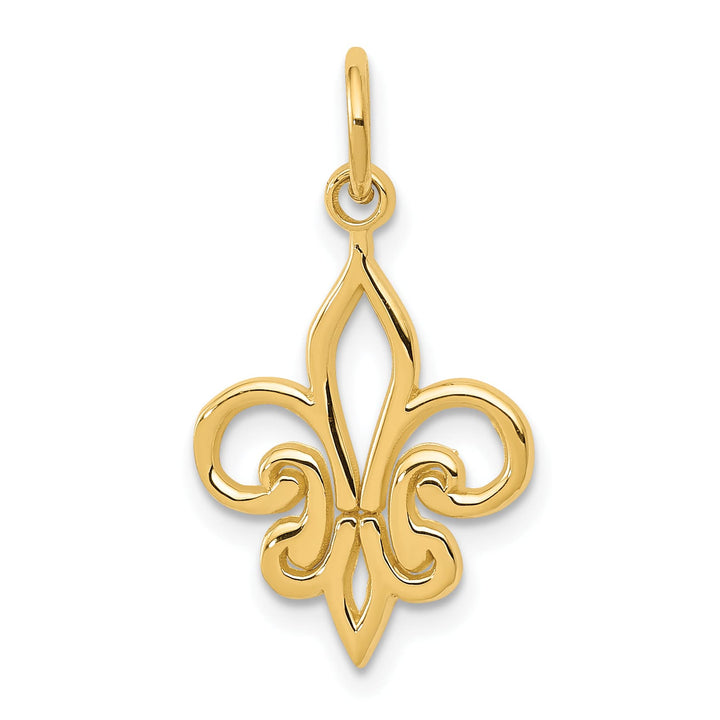 10K Yellow Gold Cut-out Fleur De Lis Charm