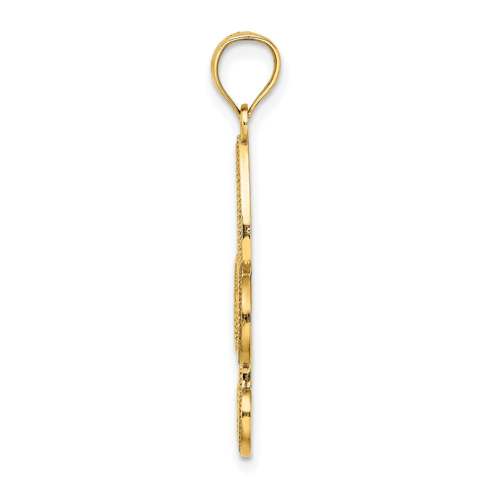 10K Yellow Gold Cut-out Fleur De Lis Pendant
