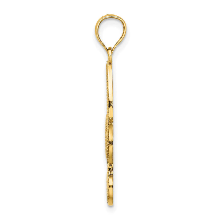 10K Yellow Gold Cut-out Fleur De Lis Pendant