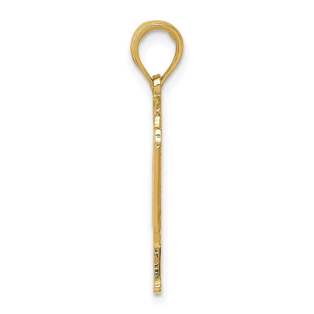 10K Yellow Gold Cut-out Grand Piano with Notes Pendant