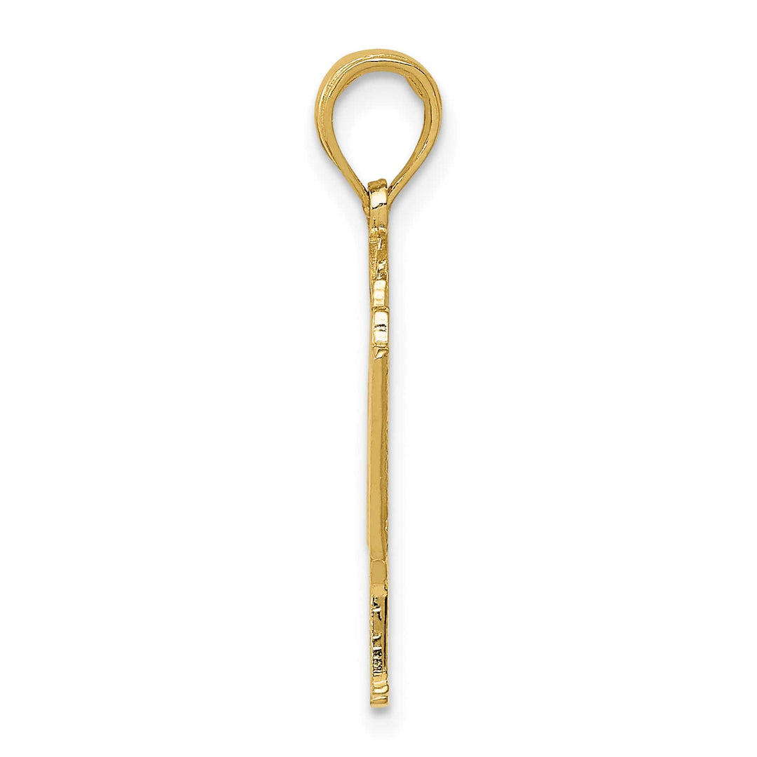 10K Yellow Gold Cut-out Grand Piano with Notes Pendant