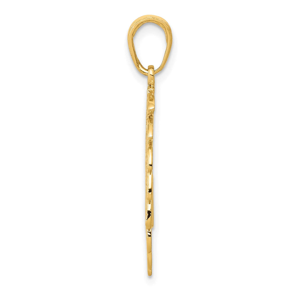 10K Yellow Gold Cut-out Headdress Profile Pendant