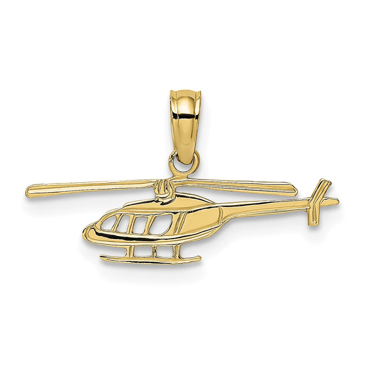 10K Yellow Gold Cut-out Helicopter Charm