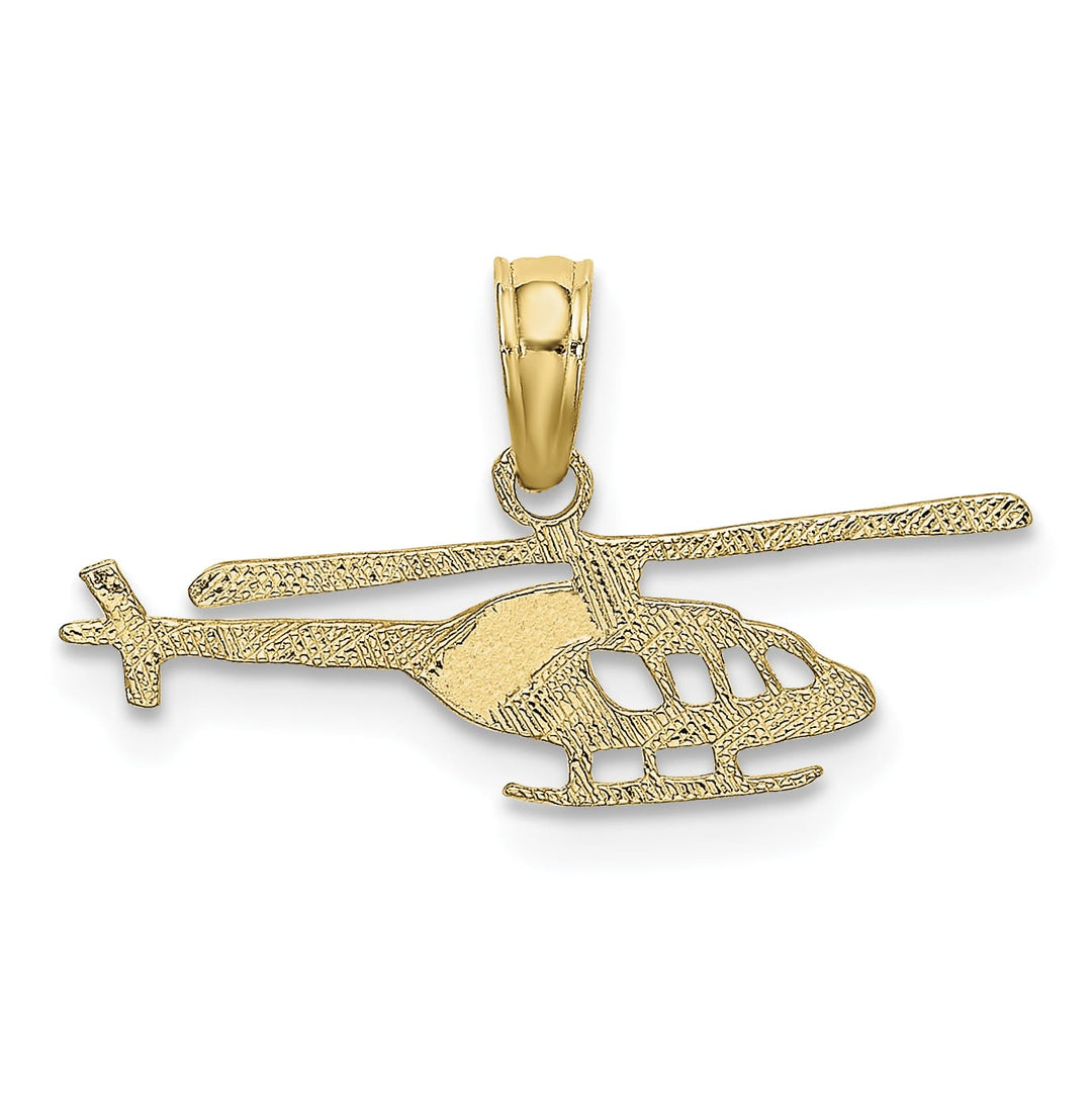10K Yellow Gold Cut-out Helicopter Charm