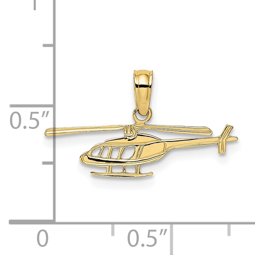 10K Yellow Gold Cut-out Helicopter Charm