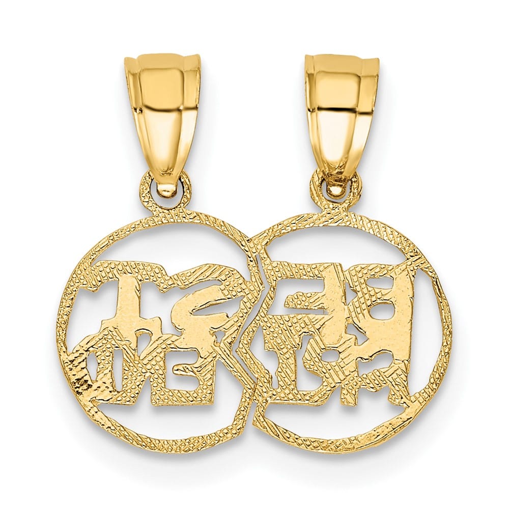 10K Yellow Gold Cut-Out Medium Best Friend 2-Piece Break-Apart Pendant