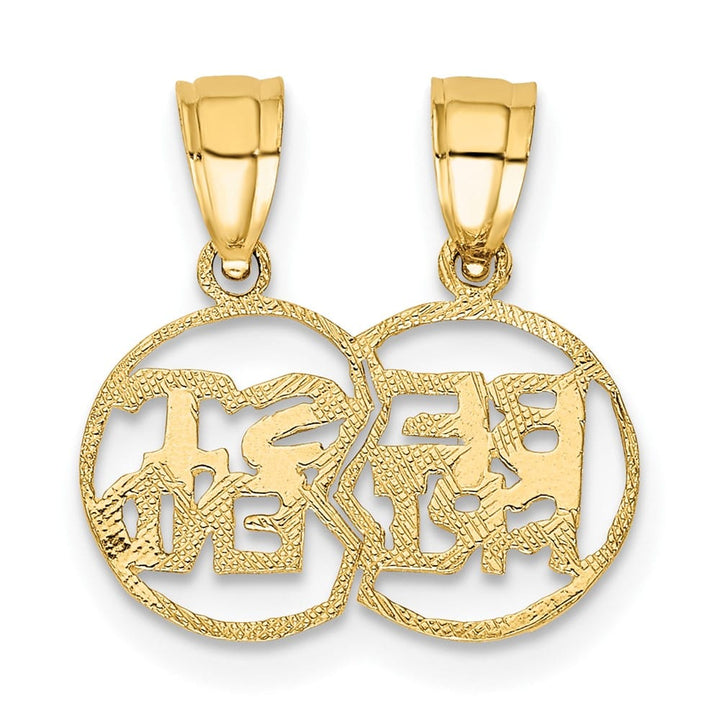 10K Yellow Gold Cut-Out Medium Best Friend 2-Piece Break-Apart Pendant