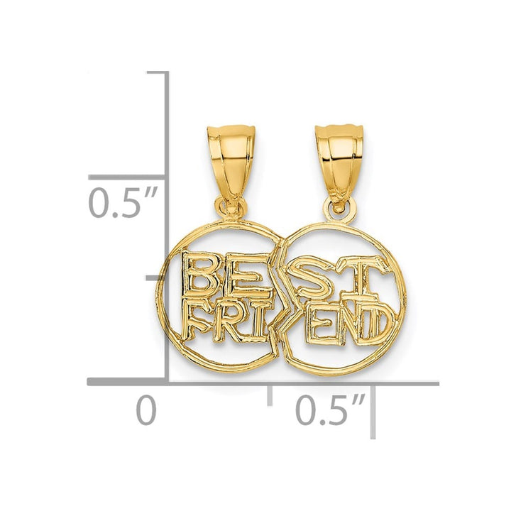 10K Yellow Gold Cut-Out Medium Best Friend 2-Piece Break-Apart Pendant