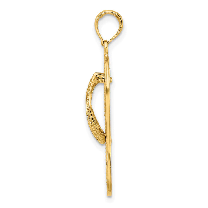 10K Yellow Gold Cut-out Multi Starfish Flip-Flop Charm