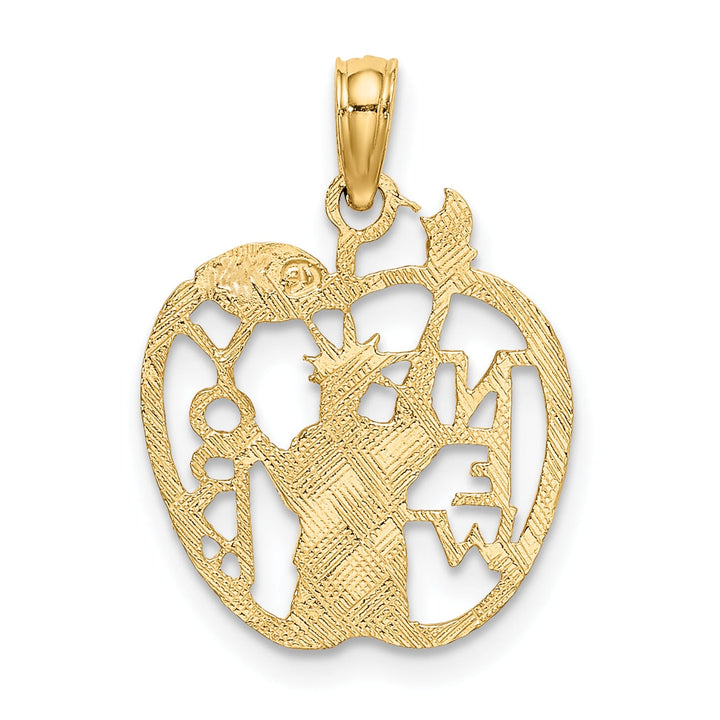 10K Yellow Gold Cut-out New York with Statue of Liberty in Apple Charm