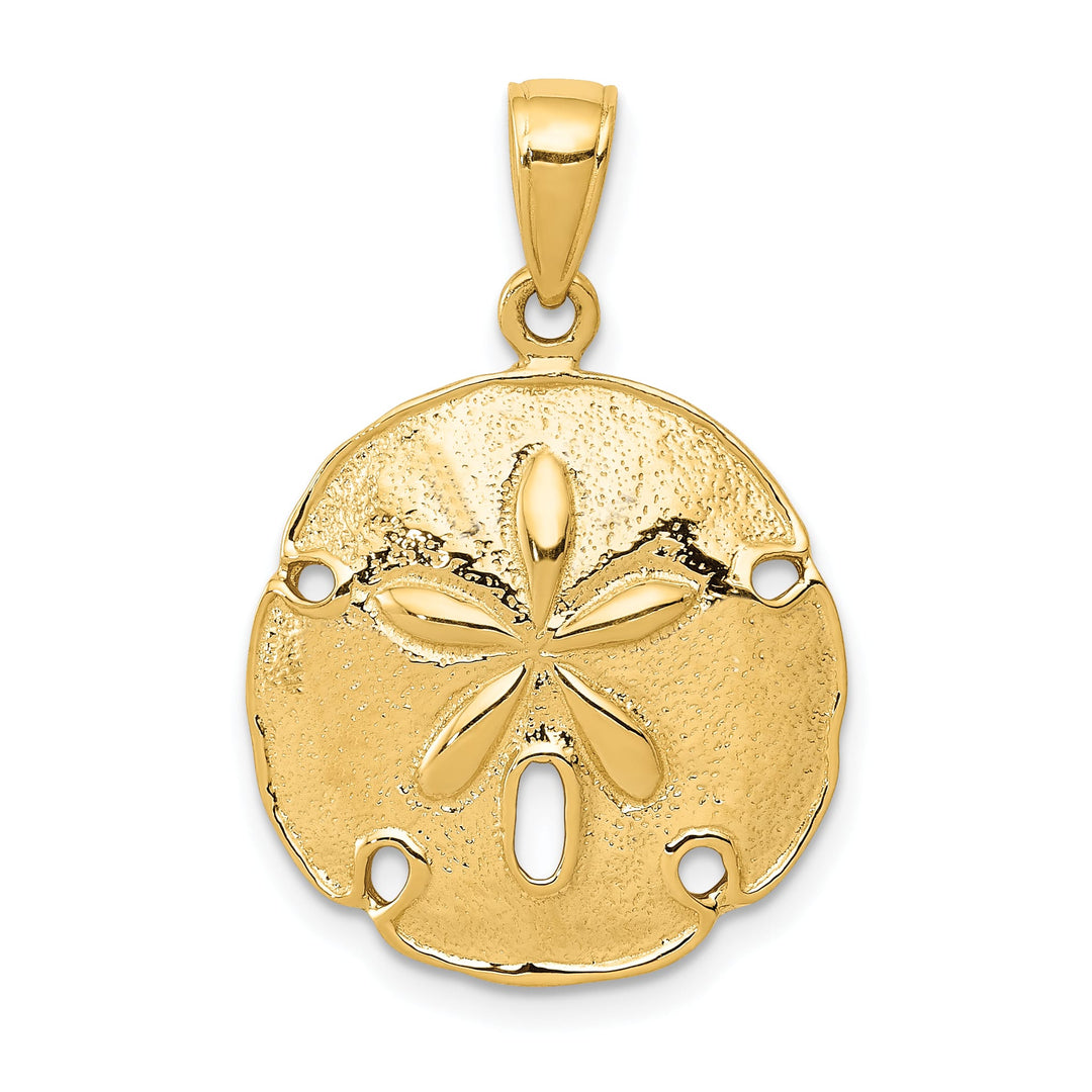 10K Yellow Gold Cut-out Sand Dollar Pendant
