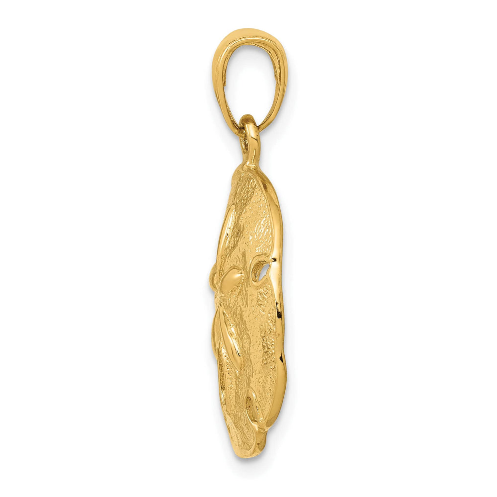 10K Yellow Gold Cut-out Sand Dollar Pendant