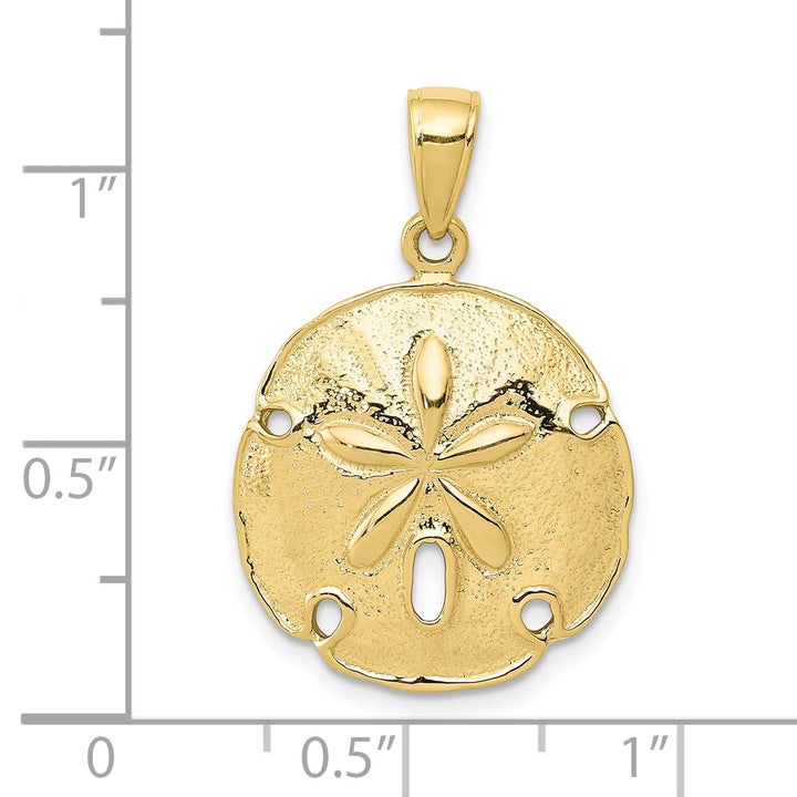 10K Yellow Gold Cut-out Sand Dollar Pendant