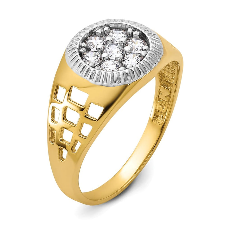 10k Yellow Gold CZ Cluster Men's Ring