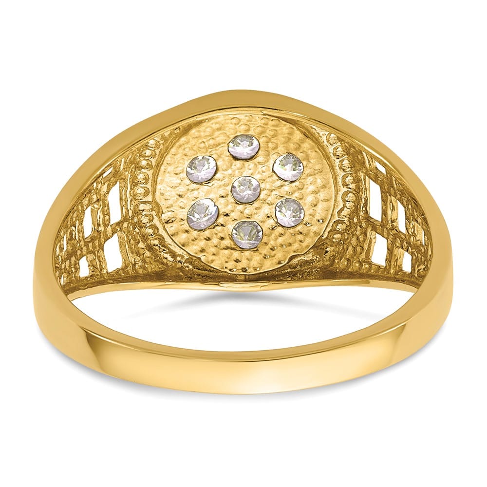 10k Yellow Gold CZ Cluster Men's Ring