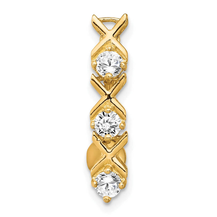 10k Yellow Gold CZ Xoxo Belly Dangle