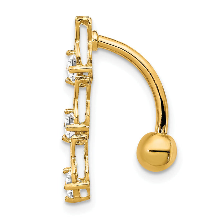 10k Yellow Gold CZ Xoxo Belly Dangle
