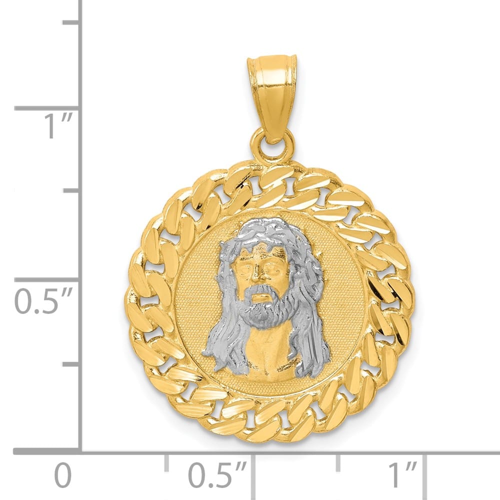 10K Yellow Gold D.C. Jesus Face Pendant
