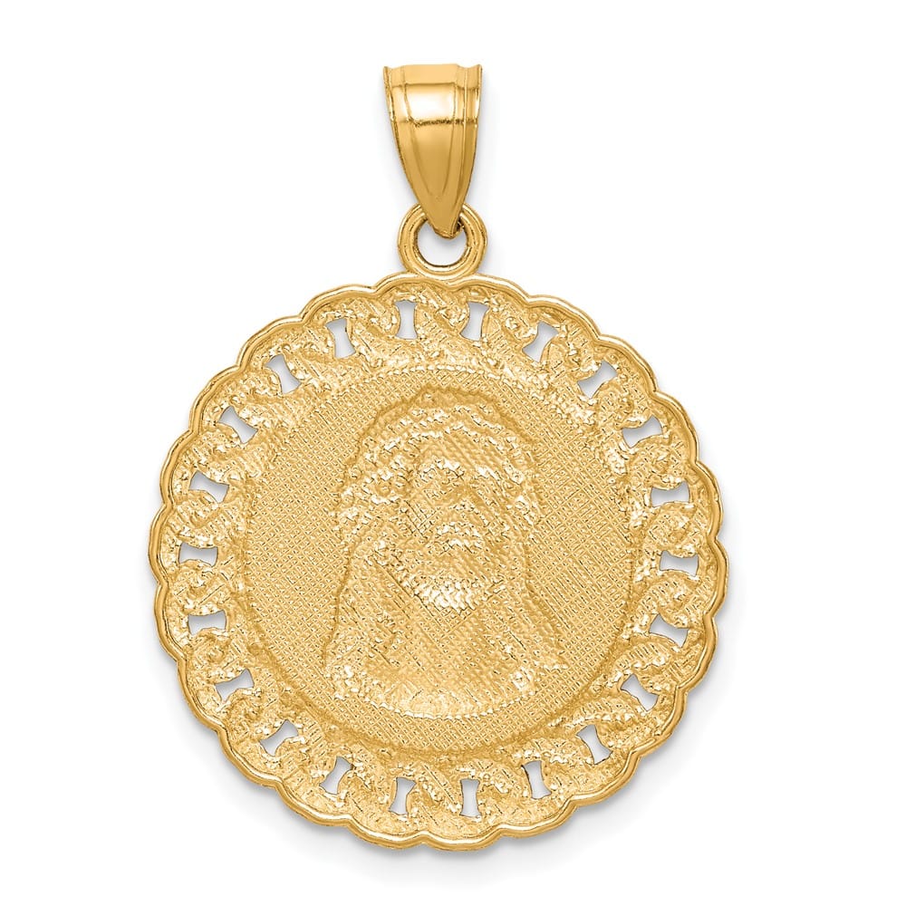 10K Yellow Gold D.C. Jesus Face Pendant