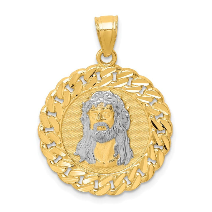 10K Yellow Gold D.C. Jesus Face Pendant
