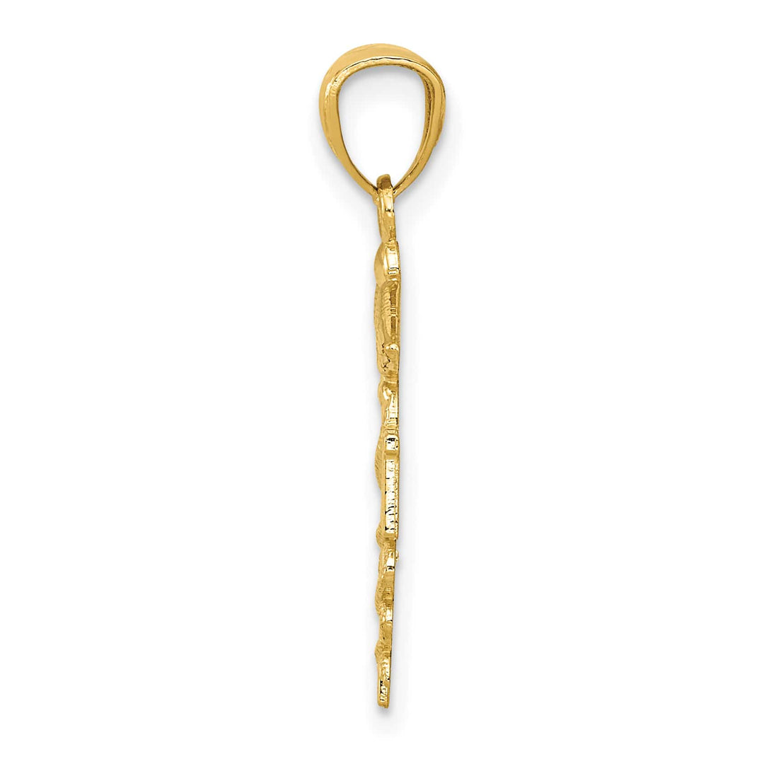 10K Yellow Gold D.C. Polished RN Nurse Caduceus Pendant