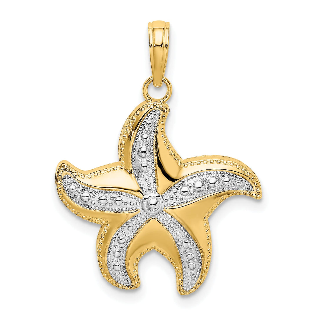 10K Yellow Gold D.C. Polished Starfish Charm