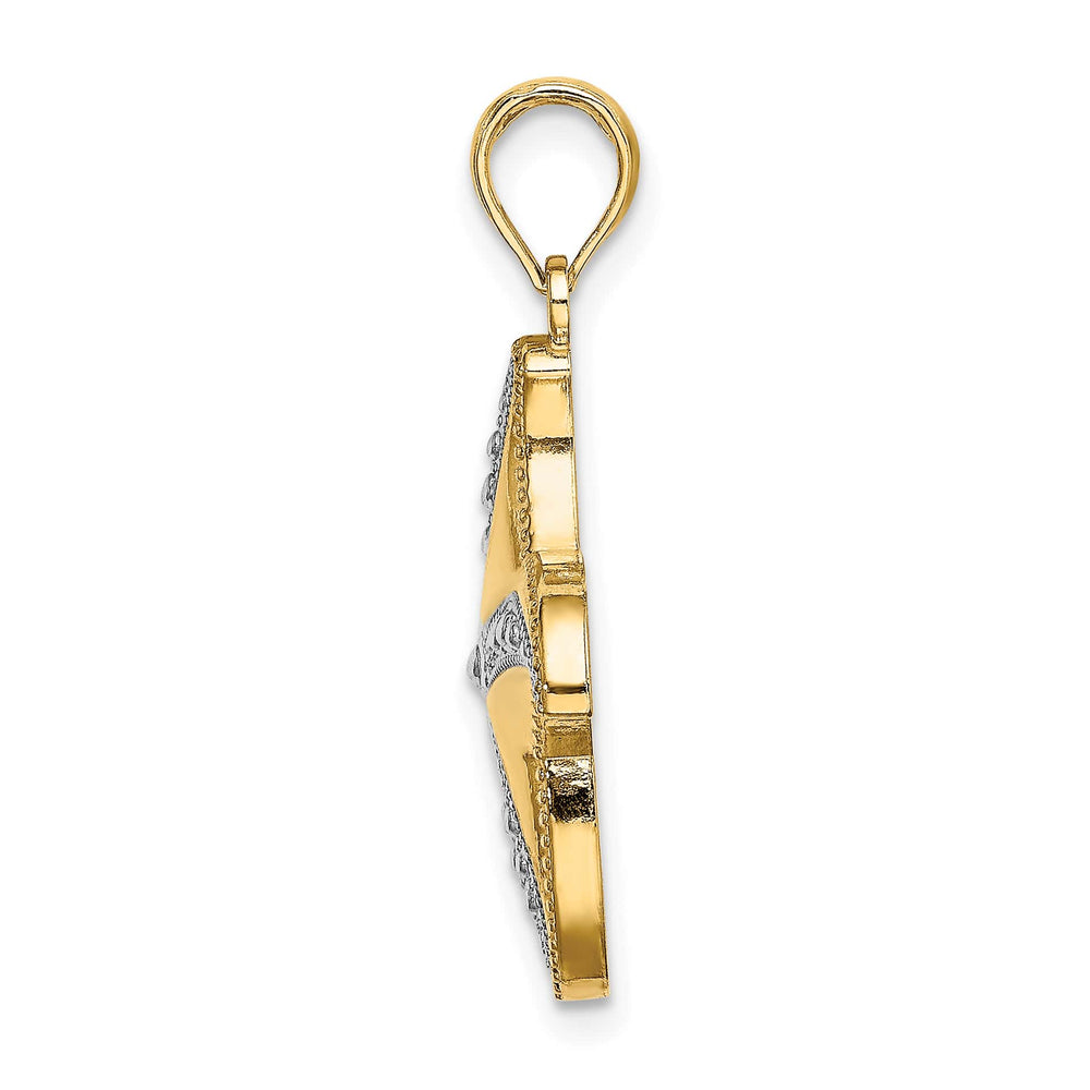 10K Yellow Gold D.C. Polished Starfish Charm