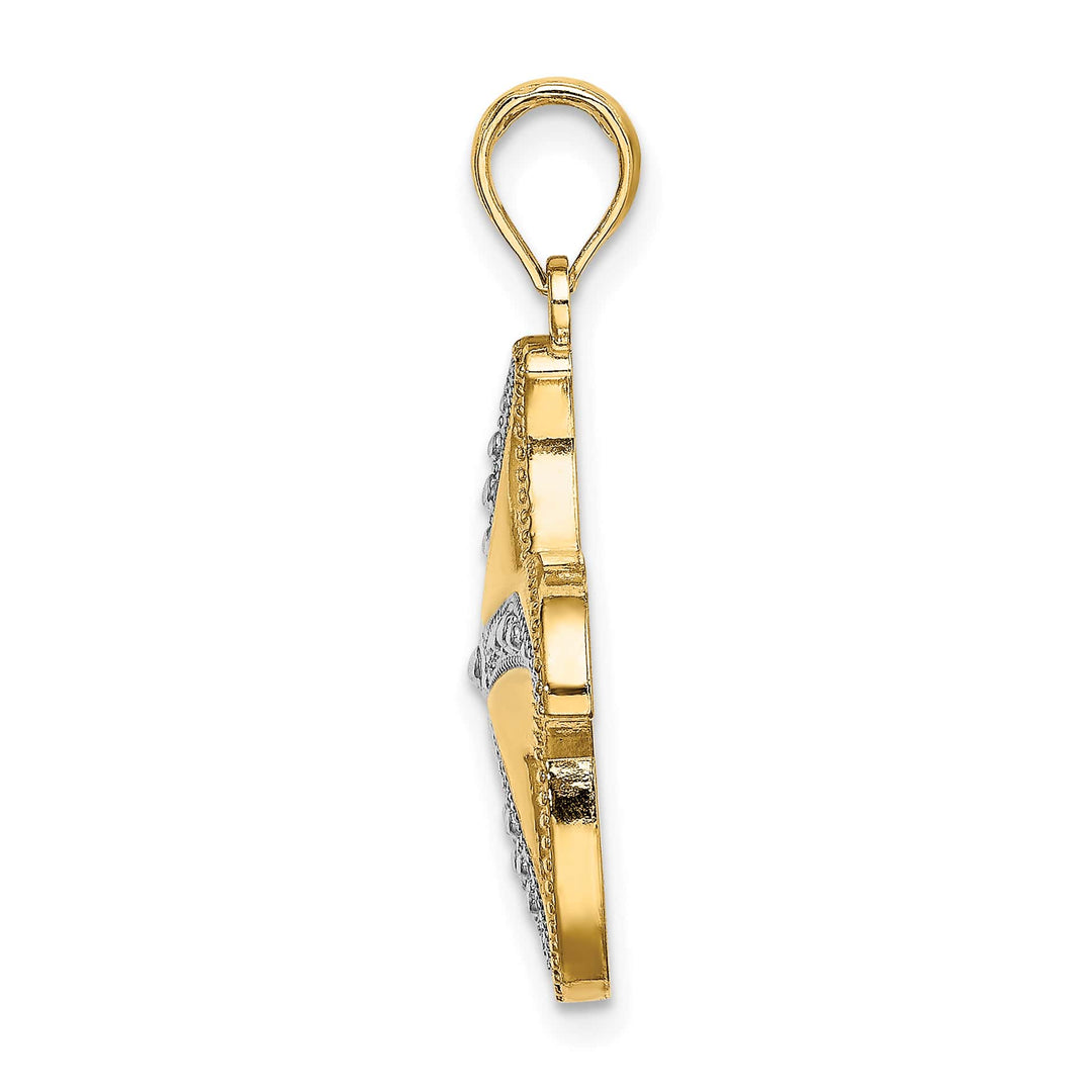 10K Yellow Gold D.C. Polished Starfish Charm