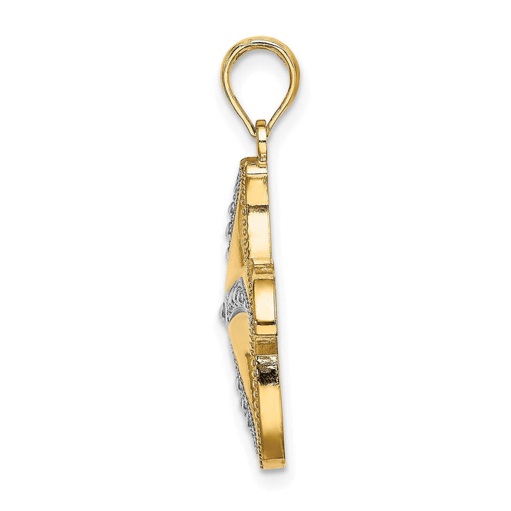 10K Yellow Gold D.C. Polished Starfish Charm