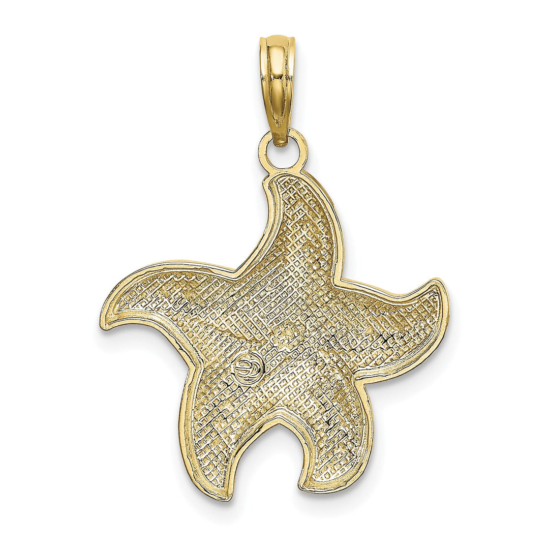 10K Yellow Gold D.C. Polished Starfish Charm