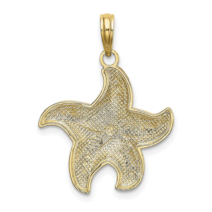 10K Yellow Gold D.C. Polished Starfish Charm
