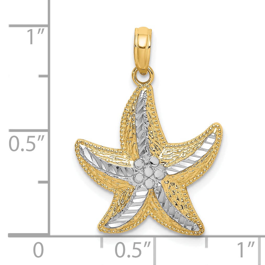 10K Yellow Gold D.C. Small Starfish Charm