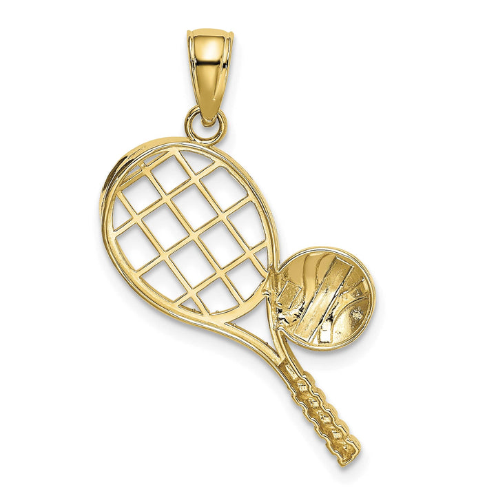 10K Yellow Gold D.C. Tennis Racquet and Ball Charm