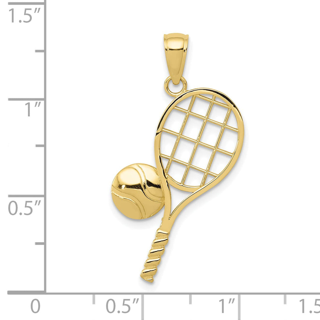 10K Yellow Gold D.C. Tennis Racquet and Ball Charm