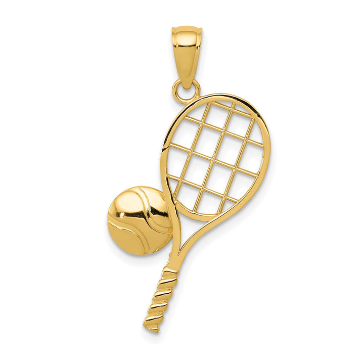 10K Yellow Gold D.C. Tennis Racquet and Ball Charm
