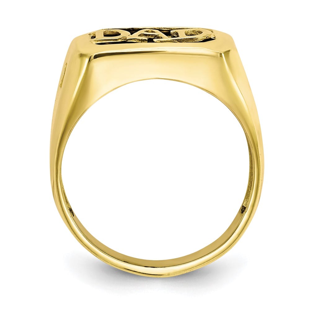 10k Yellow Gold Diamond and Black Onyx Dad Men's Ring