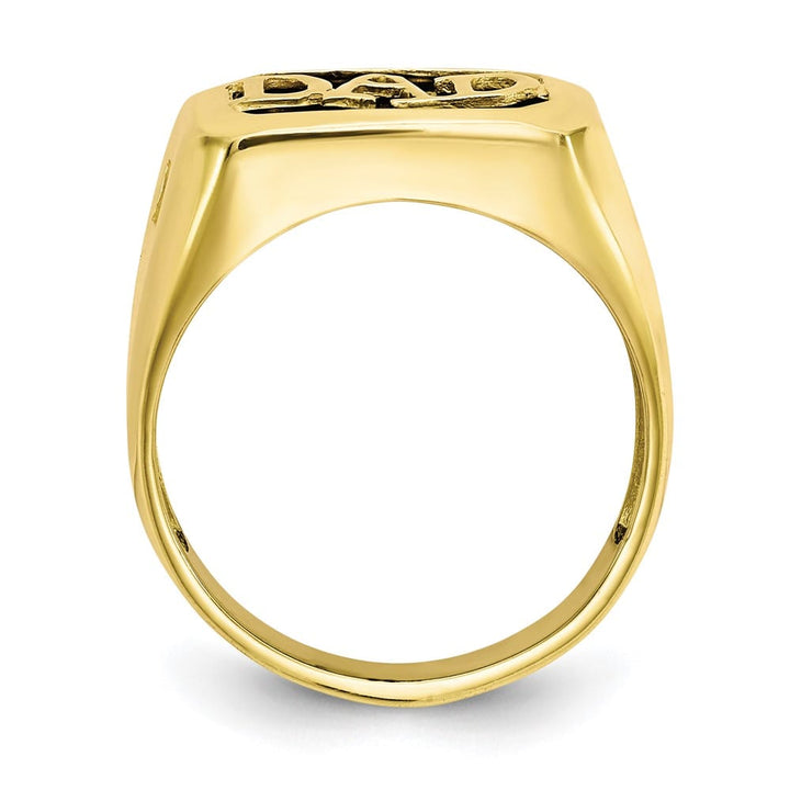 10k Yellow Gold Diamond and Black Onyx Dad Men's Ring